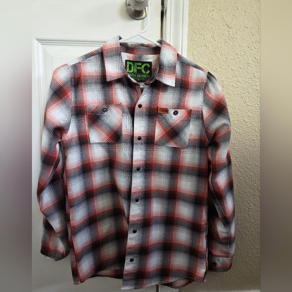 DIXXON Red and Black Plaid Kids Shirt
